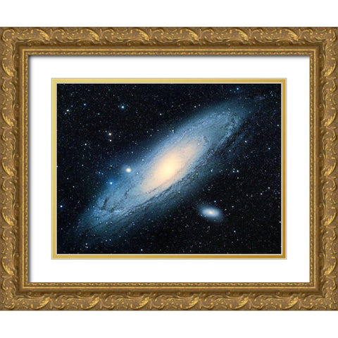 Andromeda Galaxy Gold Ornate Wood Framed Art Print with Double Matting by Chen, Bo