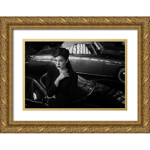 Untitled Gold Ornate Wood Framed Art Print with Double Matting by Skip, Anthony