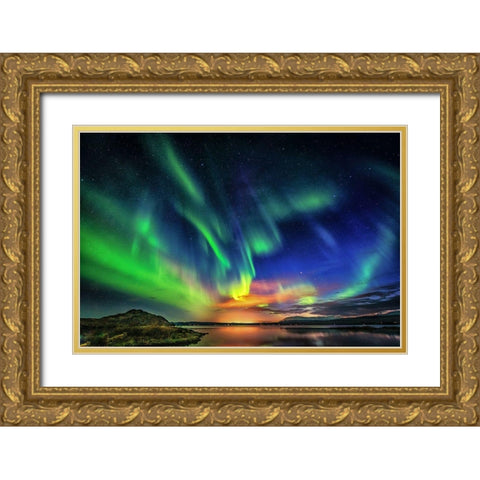 Natures Pyrotechnics Gold Ornate Wood Framed Art Print with Double Matting by C. Sink, Jeffrey