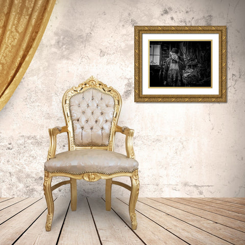 Headache Gold Ornate Wood Framed Art Print with Double Matting by Ma, Frank