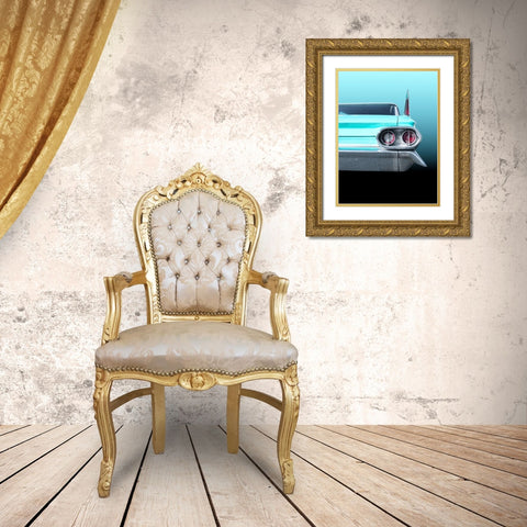 Us Classic Car 1961 Sedan Deville Gold Ornate Wood Framed Art Print with Double Matting by Gube, Beate