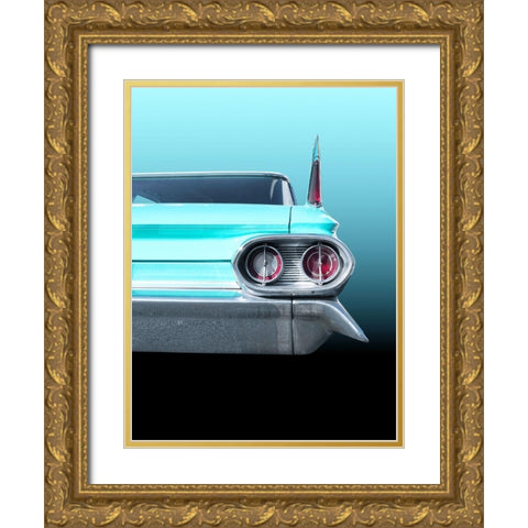 Us Classic Car 1961 Sedan Deville Gold Ornate Wood Framed Art Print with Double Matting by Gube, Beate