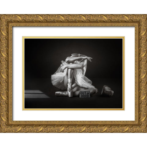 Out Of Order Gold Ornate Wood Framed Art Print with Double Matting by O Mahony, Kieran