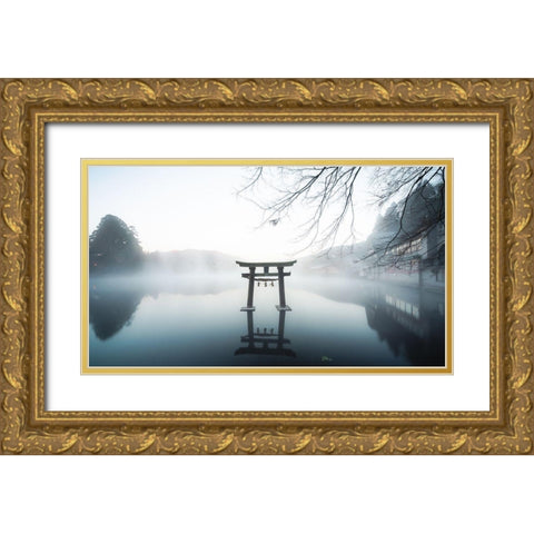 Japan Gold Ornate Wood Framed Art Print with Double Matting by Ikeda, Takumi