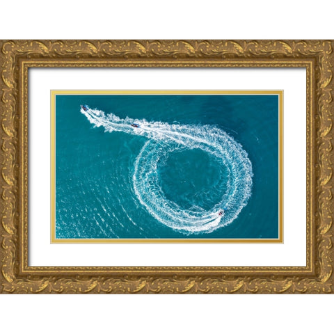 Catch Me If You Can Gold Ornate Wood Framed Art Print with Double Matting by Meirovich, Ido
