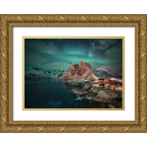 Arctic Green Dream Gold Ornate Wood Framed Art Print with Double Matting by Gamito, Clara
