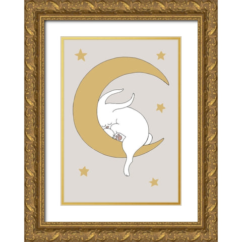 The Rabbit Gold Ornate Wood Framed Art Print with Double Matting by 1x Studio II