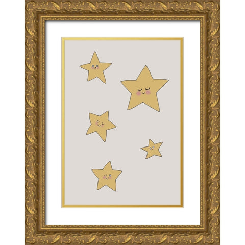 Stars Gold Ornate Wood Framed Art Print with Double Matting by 1x Studio II