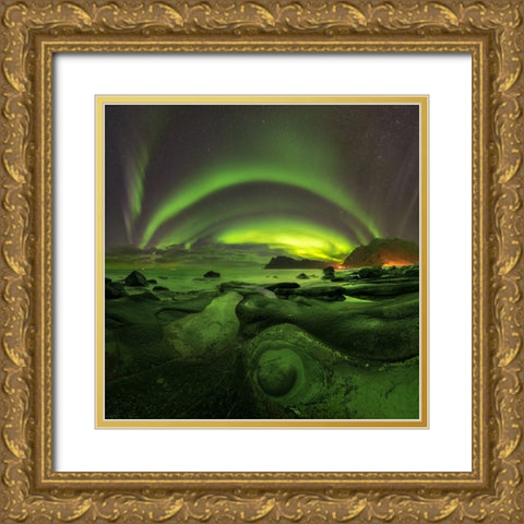 Green Eye Gold Ornate Wood Framed Art Print with Double Matting by Smid Master, Jan