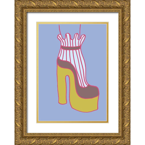 Yellow Heel 01 Gold Ornate Wood Framed Art Print with Double Matting by 1x Studio