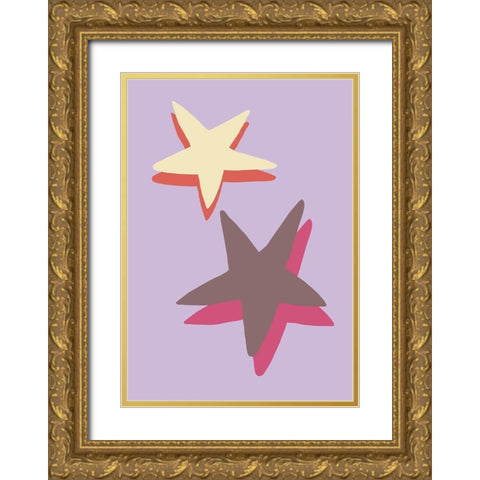 Lilac Star Gold Ornate Wood Framed Art Print with Double Matting by 1x Studio