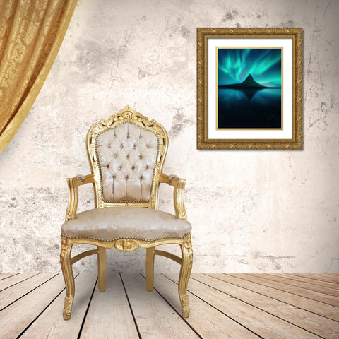 Dreamtime Gold Ornate Wood Framed Art Print with Double Matting by George, David