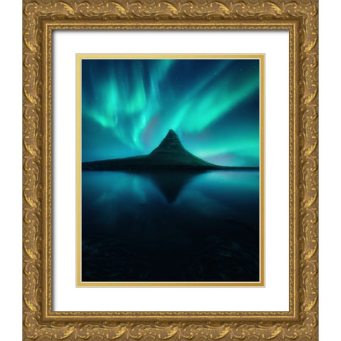 Dreamtime Gold Ornate Wood Framed Art Print with Double Matting by George, David