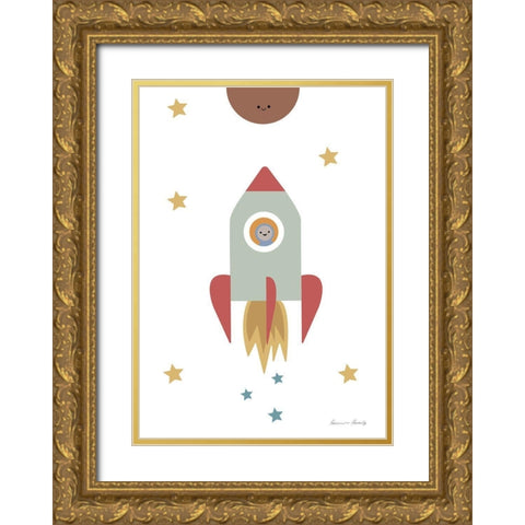 Solar Rocket Gold Ornate Wood Framed Art Print with Double Matting by 1x Studio II