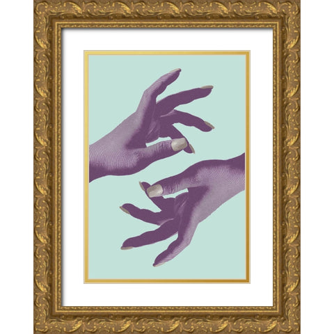 Reaching No 02 Gold Ornate Wood Framed Art Print with Double Matting by 1x Studio III