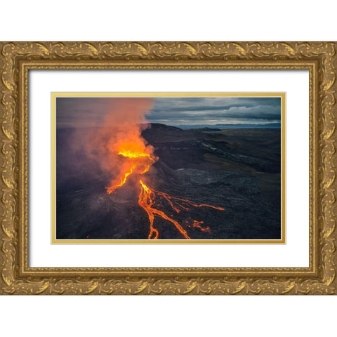 Midnight At The Devila??S Kitchen Gold Ornate Wood Framed Art Print with Double Matting by R. Nebelski, Rafal
