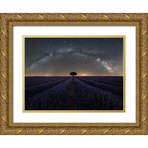 Solitario - Solitaire Gold Ornate Wood Framed Art Print with Double Matting by Concepcion Alvarado, Jesus