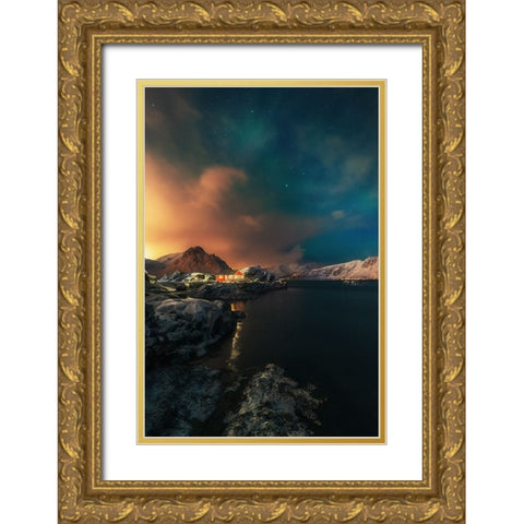 Between Two Worlds Gold Ornate Wood Framed Art Print with Double Matting by Venier, Giovanni