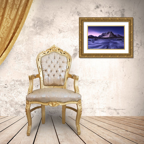 Blues Of Bogda Mountain Gold Ornate Wood Framed Art Print with Double Matting by Hao, Damon