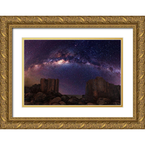 Gate To Heaven Gold Ornate Wood Framed Art Print with Double Matting by Wolongshan