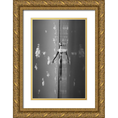 Through Clouds And Space Gold Ornate Wood Framed Art Print with Double Matting by Faletkin, Mikhail