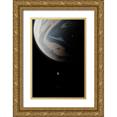 JPTR Gold Ornate Wood Framed Art Print with Double Matting by Malibtt