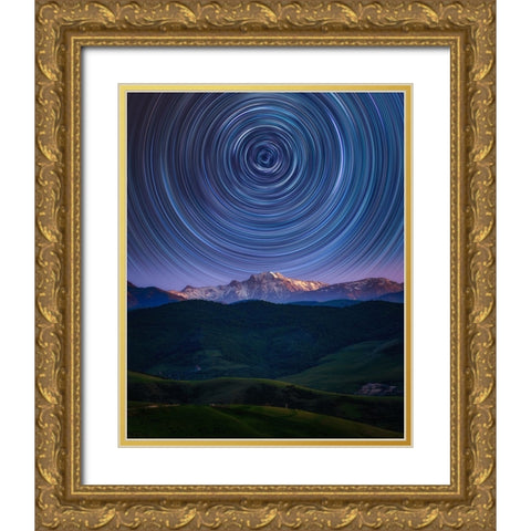 Infinity And Beyond Gold Ornate Wood Framed Art Print with Double Matting by Azimaie, Asef