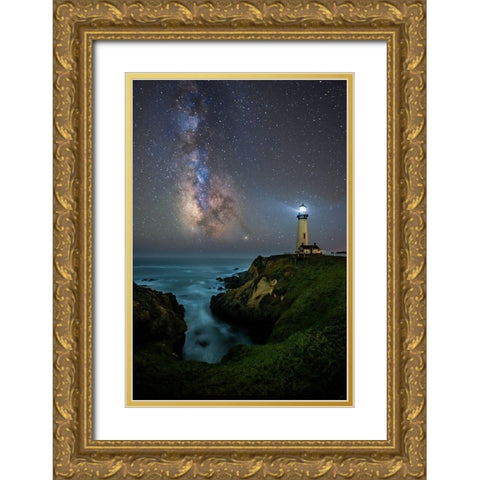 Lighting Up The Milky Way Gold Ornate Wood Framed Art Print with Double Matting by Li, Sophia