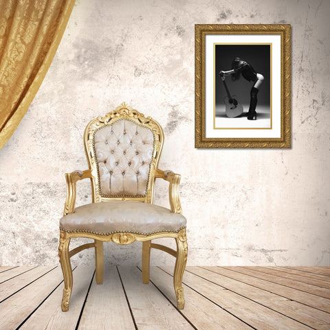 Guitar Gold Ornate Wood Framed Art Print with Double Matting by Markachev, Leonid