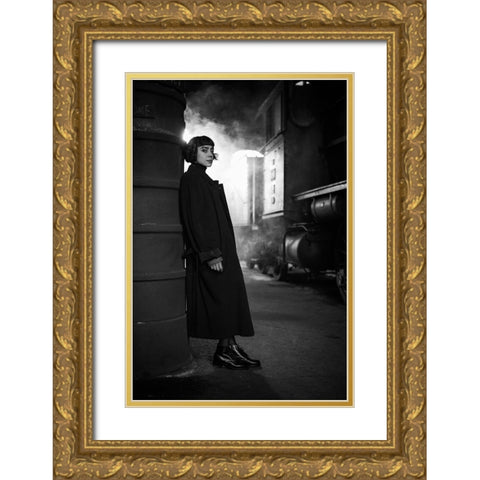 Waiting..... Gold Ornate Wood Framed Art Print with Double Matting by Grimm, Markus