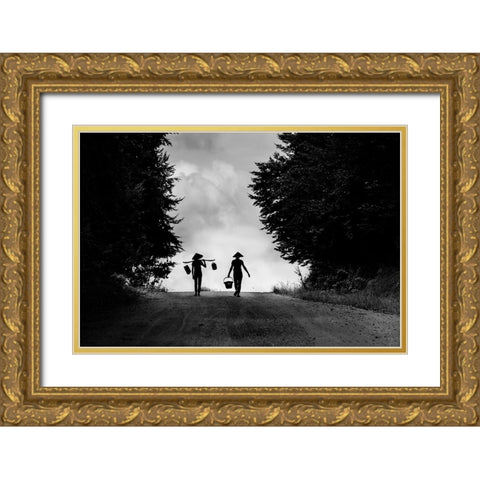 worker Gold Ornate Wood Framed Art Print with Double Matting by Nisan Kandilcioglu, Ummu