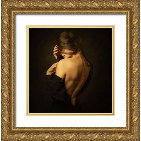 Sasha Gold Ornate Wood Framed Art Print with Double Matting by Rise, Zachar