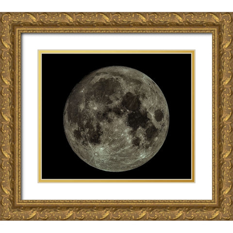 Full Moon Gold Ornate Wood Framed Art Print with Double Matting by Kalika, Michael