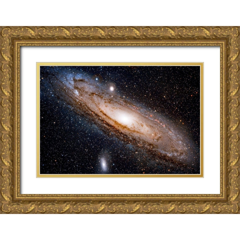 Andromeda Galaxy Gold Ornate Wood Framed Art Print with Double Matting by Dayag, David