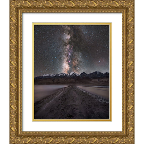 Oh Merak! Gold Ornate Wood Framed Art Print with Double Matting by Chander, Vikas