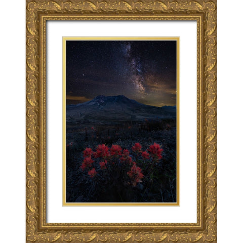 Night Spirit Gold Ornate Wood Framed Art Print with Double Matting by Hou, Grant