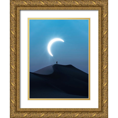 Fascinating view of the solar eclipse Gold Ornate Wood Framed Art Print with Double Matting by Aldaie, Ahmed