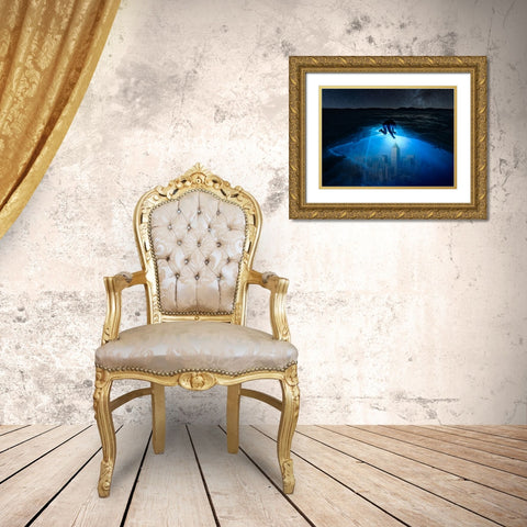 Ignite The Outer Dimension Gold Ornate Wood Framed Art Print with Double Matting by Yu Wu, Irene