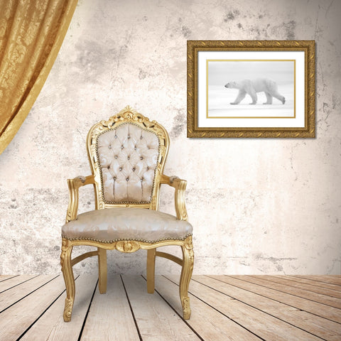 Just White Gold Ornate Wood Framed Art Print with Double Matting by Pozzi, Marco