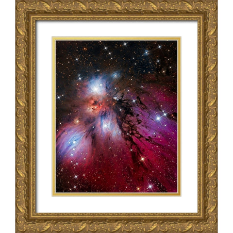 The Angel Nebula Gold Ornate Wood Framed Art Print with Double Matting by Chander, Vikas