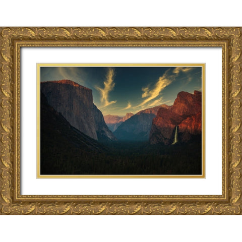 Yosemite 3 Gold Ornate Wood Framed Art Print with Double Matting by Moshavash, Pirouz