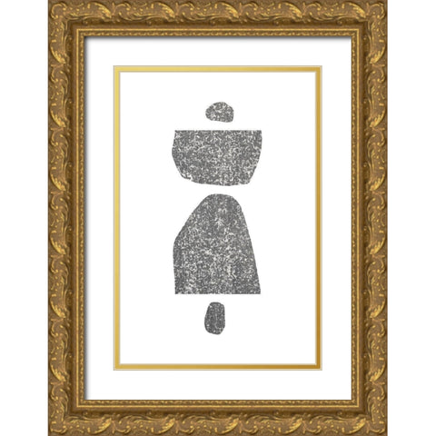 Textured Shapes Gold Ornate Wood Framed Art Print with Double Matting by Sawall, Anastasia
