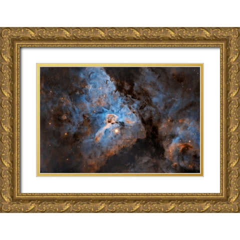 Eta Carina Gold Ornate Wood Framed Art Print with Double Matting by Chander, Vikas