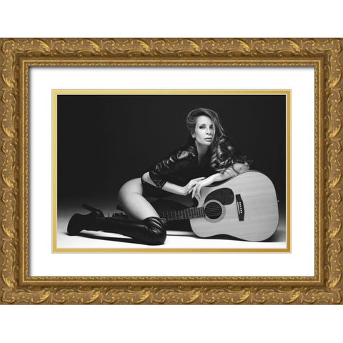 Guitar Gold Ornate Wood Framed Art Print with Double Matting by Markachev, Leonid