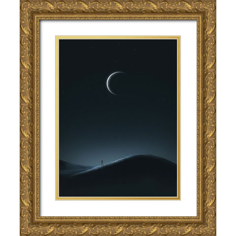 Light And Silence Gold Ornate Wood Framed Art Print with Double Matting by CVV