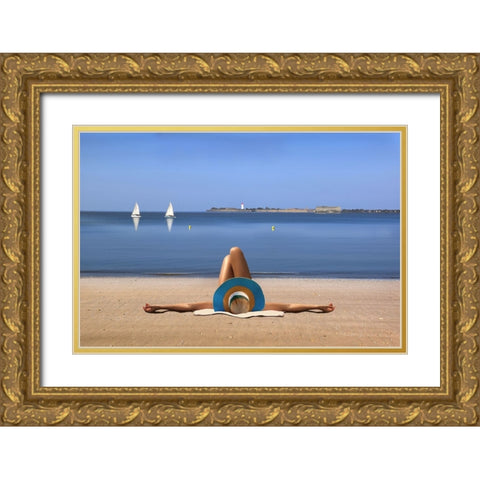 Dolce Vita ! Gold Ornate Wood Framed Art Print with Double Matting by Bacus, Pierre