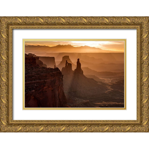 Island in the Sky Gold Ornate Wood Framed Art Print with Double Matting by Ling, Ariel