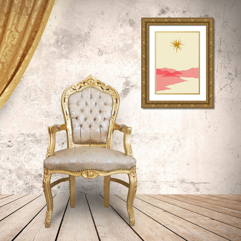 Sunny landscape Gold Ornate Wood Framed Art Print with Double Matting by NKTN