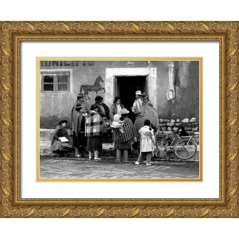 Town Council In Pukara Gold Ornate Wood Framed Art Print with Double Matting by Pizzocaro, Giorgio