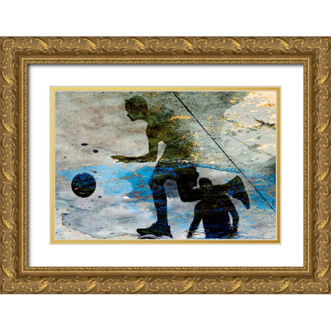 basketball_2 Gold Ornate Wood Framed Art Print with Double Matting by Maglione, Raffaele